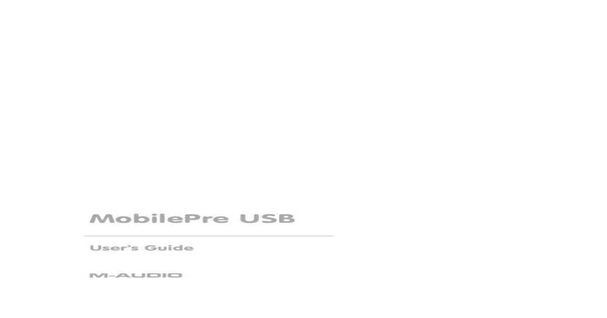mobilepre usb driver for mac